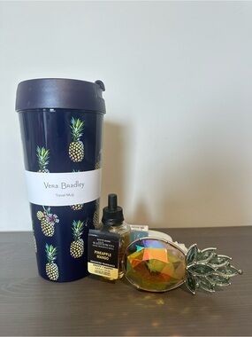 🍍 Pineapple Bundle - Vera Bradley Travel Mug with Wallflower Plug and Wallflower